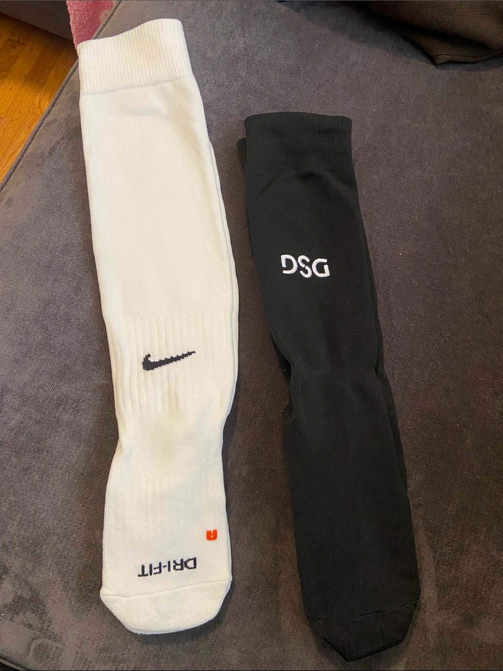 Youth M lacrosse or soccer socks Dri-FIT White and DSG Black NWOT